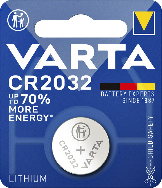 Batterie Varta -Knopfzelle CR2032 Lithiumblister bis 1 Stück | 10 Stück