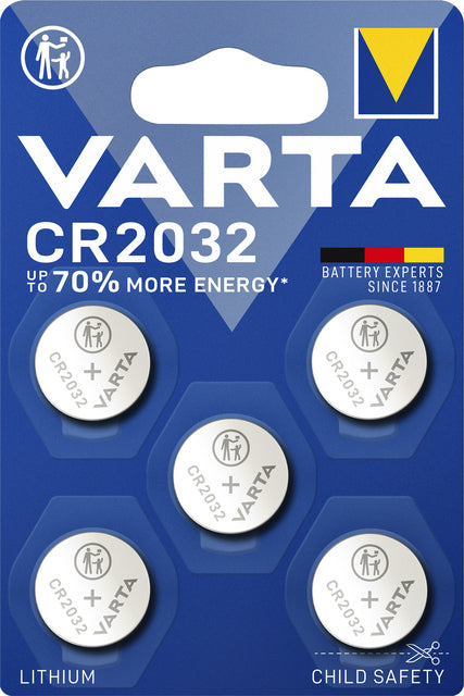 Batterie Varta -Taste CR2032 Lithiumblister von 5 Piece | 10 Stück