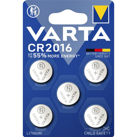 Varta - Batterie Knopfzelle CR2016 Lithium Blister à 5 Stück