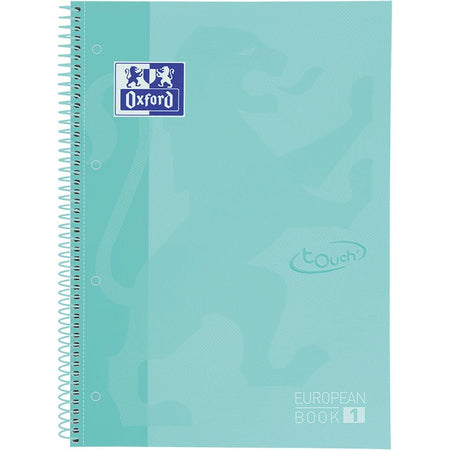 Oxford - Notizbuch Touch Peabook A4+ 4-Loch-Linie 80 Blatt Pastellminze