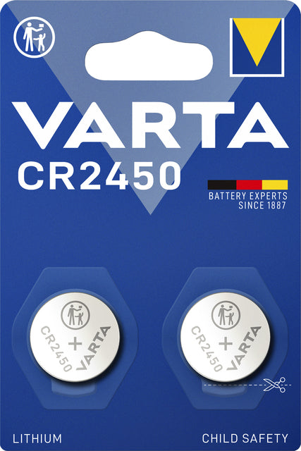 Varta - Batterie Knopfzelle CR2450 Lithium Blister à 2 Stück