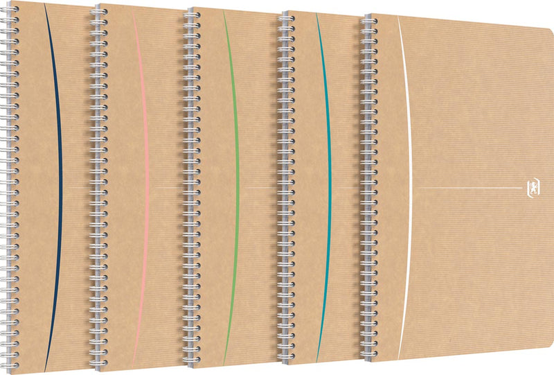 Oxford – Spiralnotizbuch, 180 Seiten, ft A4, kariert 5 mm, verschiedene Farben