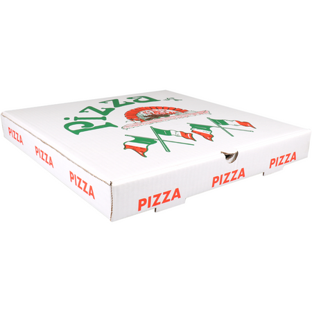 Klika - Pizzakarton | Wellpappe | 36x36x4,5cm | amerikanisch | weiß | 100 Stück