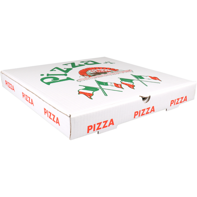Klika - Pizzakarton | Wellpappe | 36x36x4,5cm | amerikanisch | weiß | 100 Stück