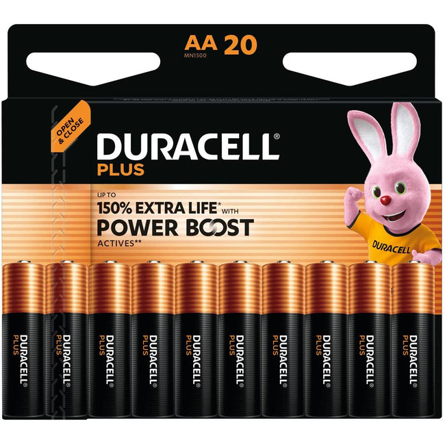 Duracell - Batterie Plus 100 % AA, Blister mit 20 Stück