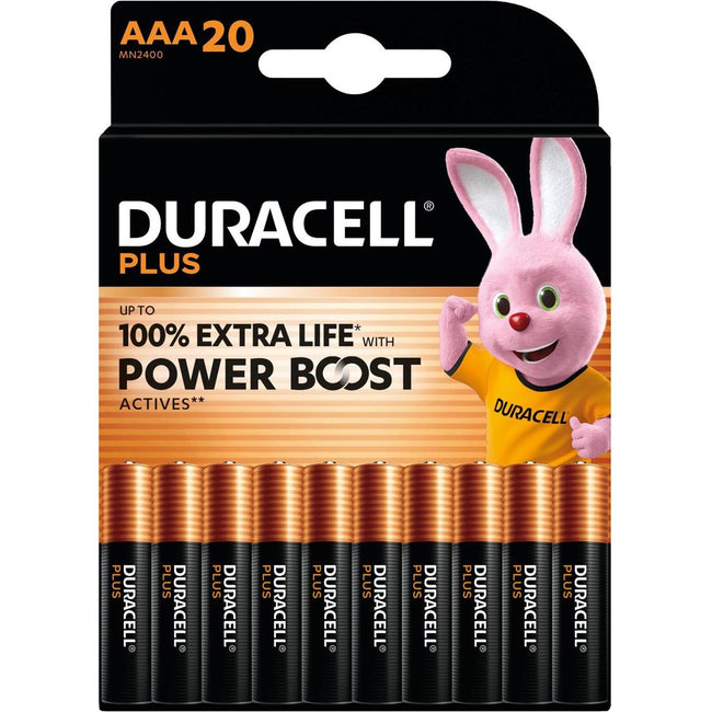 Duracell - Batterie Plus 100 % AAA, Blister mit 20 Stück