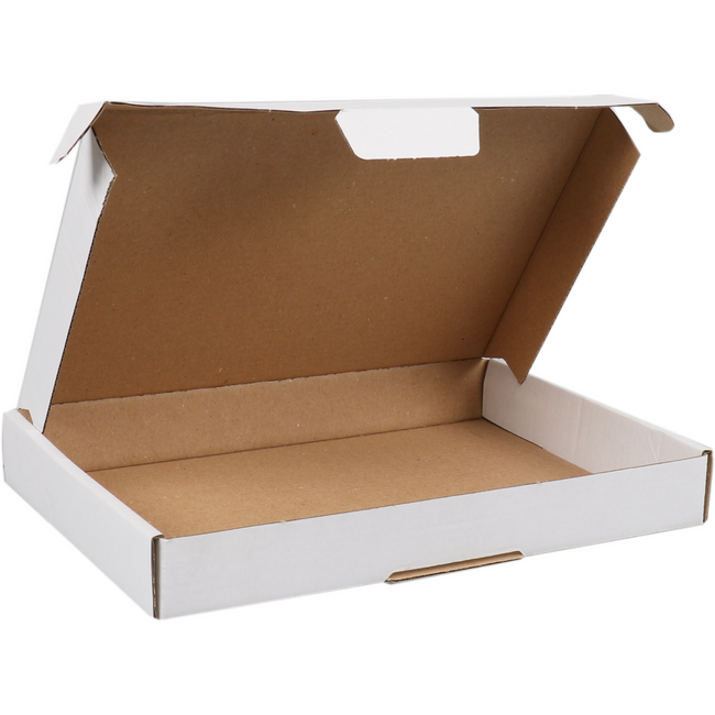SendProof -  Verzenddoos, A5, golfkarton, 220x155x28mm, met klep, enkele golf, wit, 50 stuks