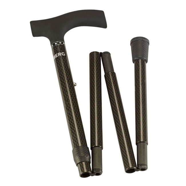 Able2 -  Wandelstok  opvouwb carbon soft recht zwart