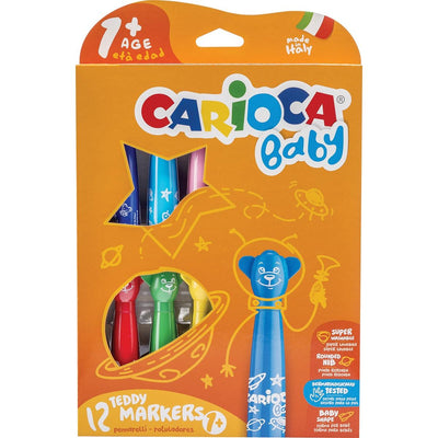 Carioca - Filzstift Baby Teddy, Schachtel mit 12 Stück in verschiedenen Farben