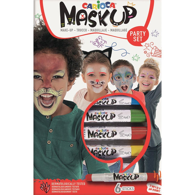 Carioca - Gesichtsmalstift-Make-up-Party-Set mit 6 Farben