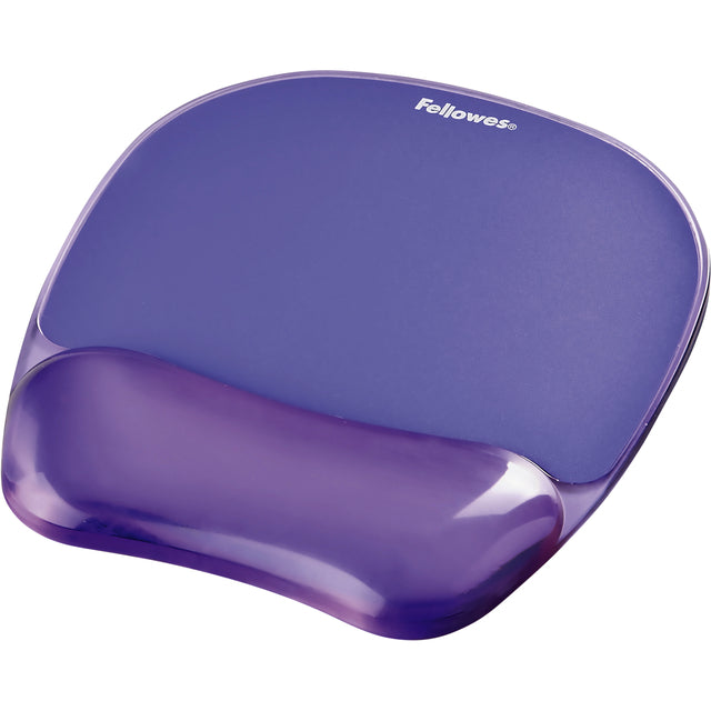 Maus -Pad mit Handgelenkstütze Fellowes Kristalle Gel transparent lila