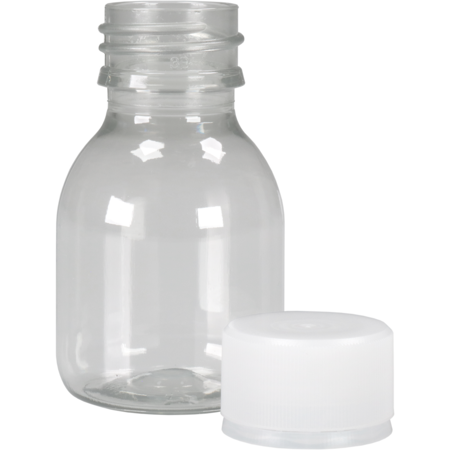 Klika -  Fles | petfles | Gerecycled PET | met dop | 60ml | transparant | 144 stuks