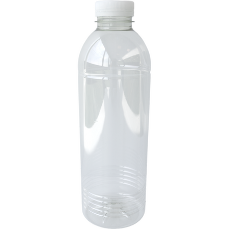 Klika -  Fles | petfles | Gerecycled PET | met vaste dop | 1000ml | transparant | 76 stuks