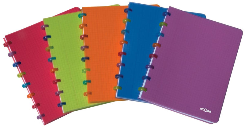 Atoma – Tutti Frutti Notizbuch, ft A4, 144 Seiten, kariert 5 mm, verschiedene Farben