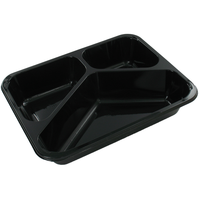 Klika - Bak | CPET | 3 Fächer | Menüablage | 227x178x43mm | schwarz | 420 Stück