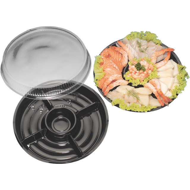 Klika - Deckel | Fondueschale | Recyceltes PET | rund | Ø260mm | 30mm | transparent | 200 Stück