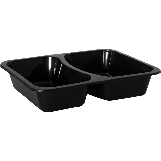 Klika - Bak | PP | 2 Fächer | Spritzguss | Menüablage | 228x178x45mm | schwarz | 240 Stück