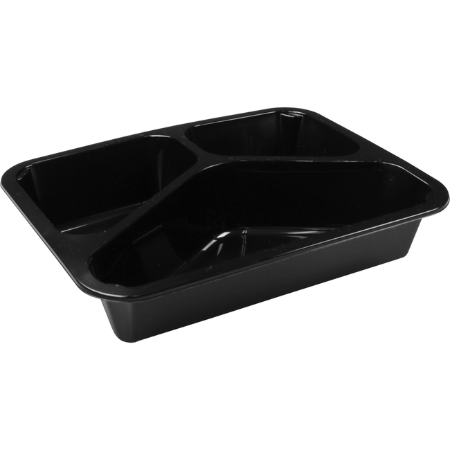 Klika - Bak | PP | 3 Fächer | Spritzguss | Menüablage | 228x178x45mm | schwarz | 232 Stück