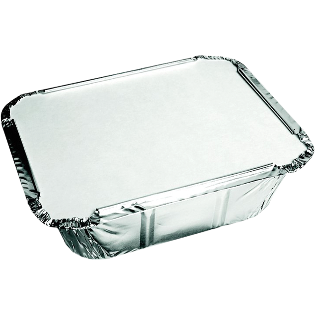 Klika -  Bak | Aluminium | 450ml | opstaande rand | incl. Deksel | 142x116x41mm | zilver | 250 stuks