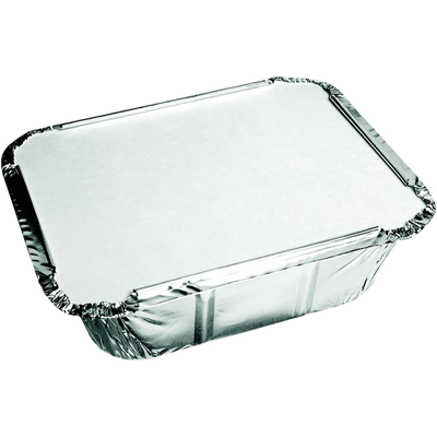 Klika -  Bak | Aluminium | 450ml | opstaande rand | incl. Deksel | 142x116x41mm | zilver | 250 stuks