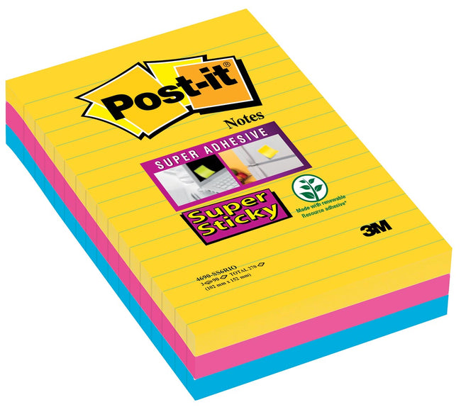 Post-it - Notizblock 4690 super klebrig 101x152mm karn
