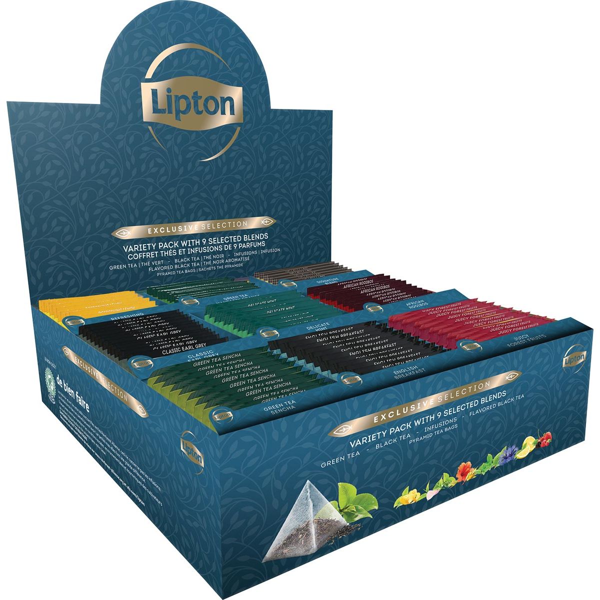 Lipton Tea Company – Teesortiment Exclusive Selection, 9 Geschmacksrichtungen, Display mit 108 Beuteln