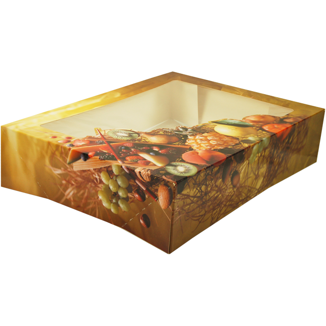 Klika - Catering Box | Frucht | Karton + Haustier | 26x22x7.5cm | mit Fenster | 50 Stück