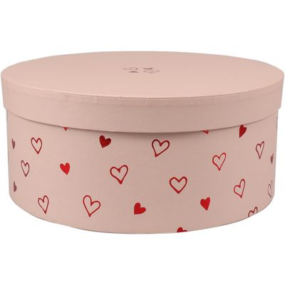 Klika -  Geschenkdoos | Love Story | karton | 10cm | Ø22.5cm | roze | 16 stuks