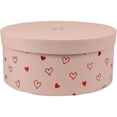 Klika -  Geschenkdoos | Love Story | karton | 10cm | Ø22.5cm | roze | 16 stuks