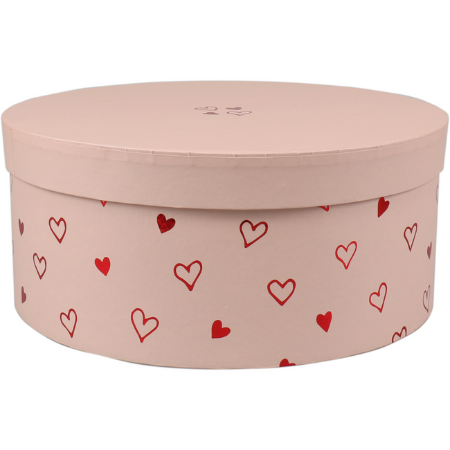 Klika -  Geschenkdoos | Love Story | karton | 10cm | Ø22.5cm | roze | 16 stuks