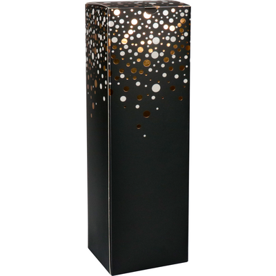 Klika -  Flesdoos | Party Spot-On | golfkarton | 1 fles | 93x93x330mm | zwart/wit/goud | 100 stuks
