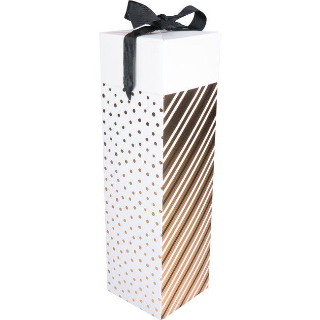 Pop-updoos | Dots & Stripes | karton | 9.5x9.5x33cm | zwart/goud | 10 stuks