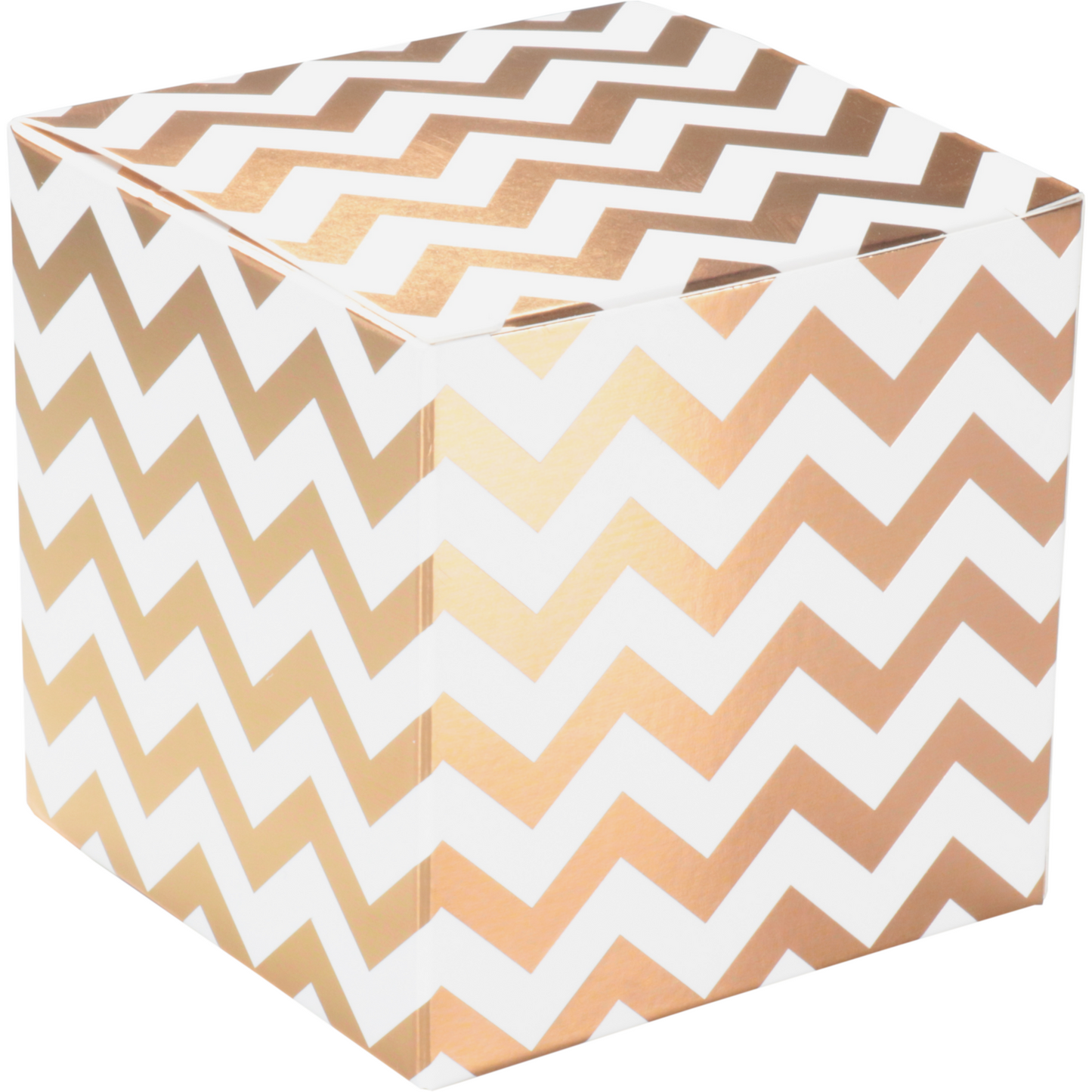 Klika -  Geschenkdoos | Chevron | karton | 8x8x8cm | wit/goud | 800 stuks