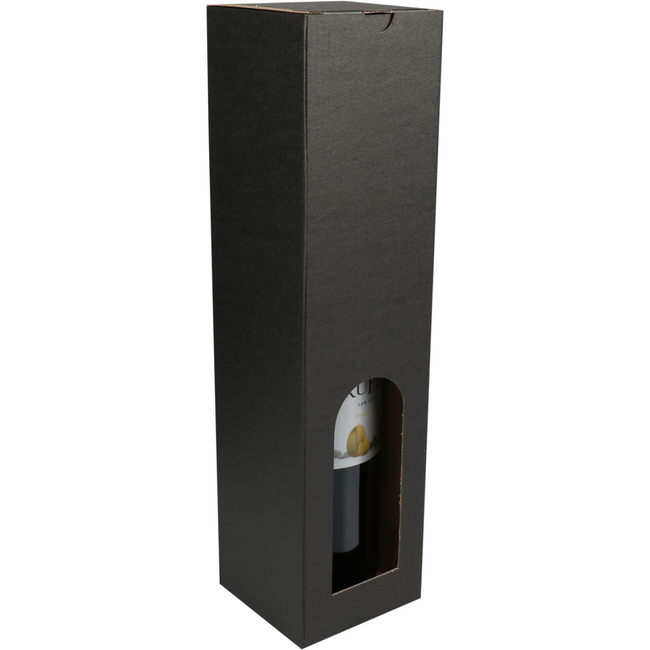 Klika - Flaschenbox | Basicline | Wellpappe | 1 Flasche | 88x87x350mm | schwarz | 120 Stück