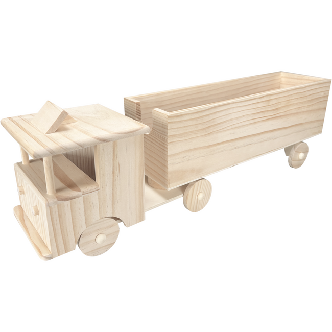 Klika -  Vrachtwagen | 51x12.5x15.5cm | hout | naturel | 6 stuks