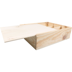 Klika - Weinkiste | Holz | 3 Flaschen | inkl. Deckel | 340x276x85mm | 5 Stück