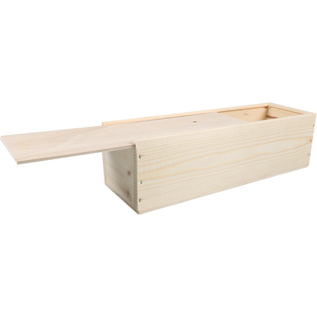 Klika - Weinkiste | Holz | 1 Flasche | inkl. Deckel | 340x95x85mm | 5 Stück