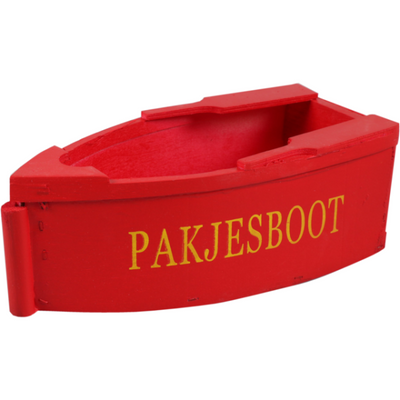 Klika - Paketboot aus Holz 20x10x7cm rot