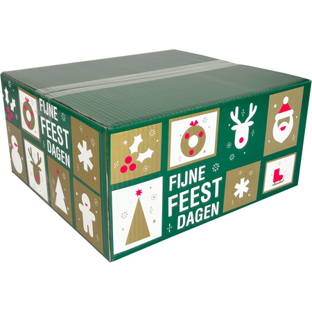 Klika -  Kerstpakketdoos | Tegels | golfkarton | 35x32.5x17cm | Kerstmis | b | 10 stuks