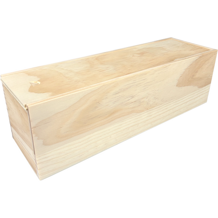 Klika -  Wijnkist | 1 fles | schuifdeksel | 340x95x95mm | hout | naturel | 40 stuks