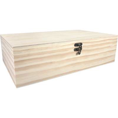Klika -  Wijnkist | 2 flessen | scharnierdeksel | 340x195x95mm | hout | naturel | 16 stuks