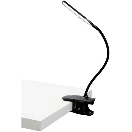 Alba - LED kabellose LED-Schreibtischleuchte Clip, mit Klemme, schwarz