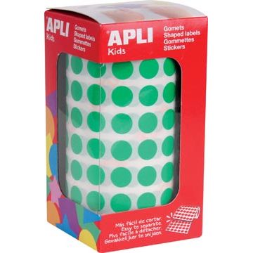 Apli Kids - Kinderaufkleber auf Rolle, Kreisdurchmesser 10,5 mm, grün