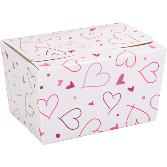 Depa -  Ballotin | Hearts | karton + PP | 150gr | 89x60x55mm | wit | 200 stuks