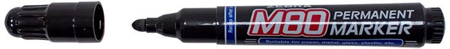 ZEBRA -   permanent marker M80, 2 mm, ronde punt, zwart