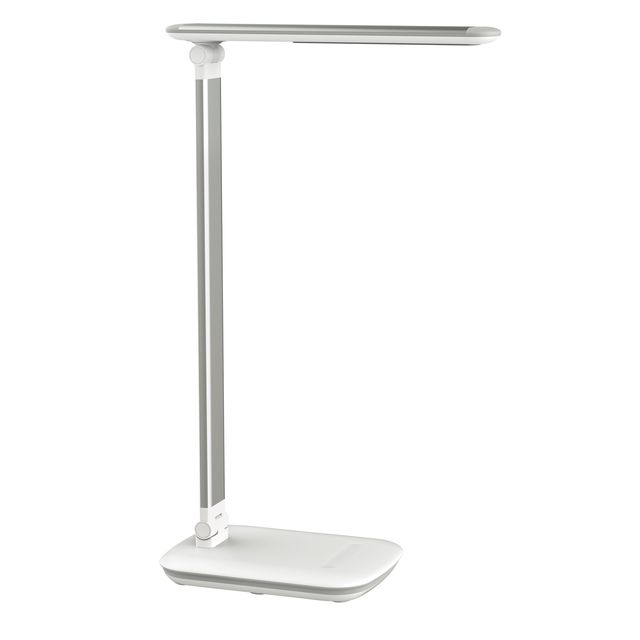 MAUL - Schreibtischlampe Jazzy LED-Sockel dimmbar + USB-Anschluss weiß