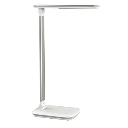 MAUL - Schreibtischlampe Jazzy LED-Sockel dimmbar + USB-Anschluss weiß