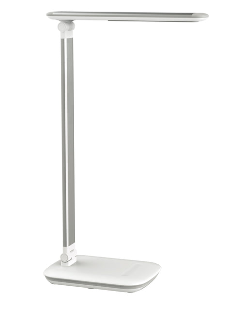 MAUL - Schreibtischlampe Jazzy LED-Sockel dimmbar + USB-Anschluss weiß