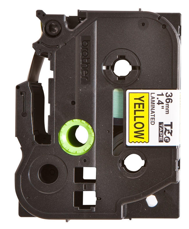 Brother -  Gloss Laminated Labelling e 36mm, Black/Yellow labelprinter-e TZ