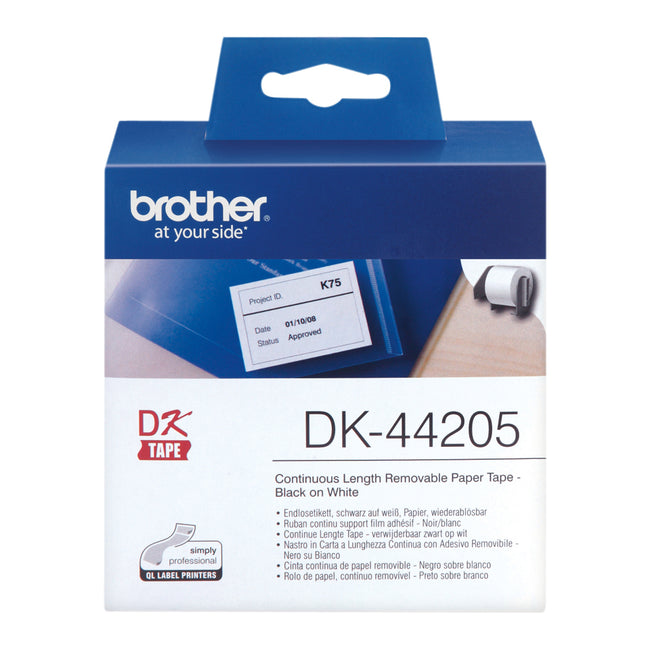 Brother -  Etiket  dk44205 doorlopend 62mm 30m wit | 3 stuks